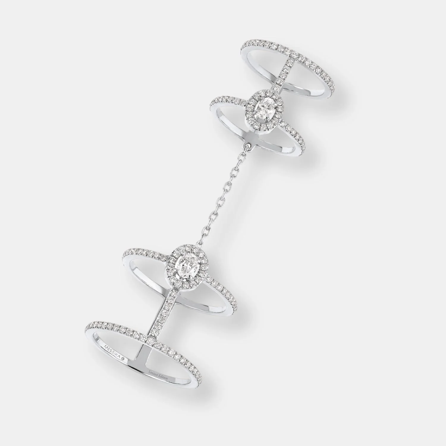 Bague glam'azone double pavée