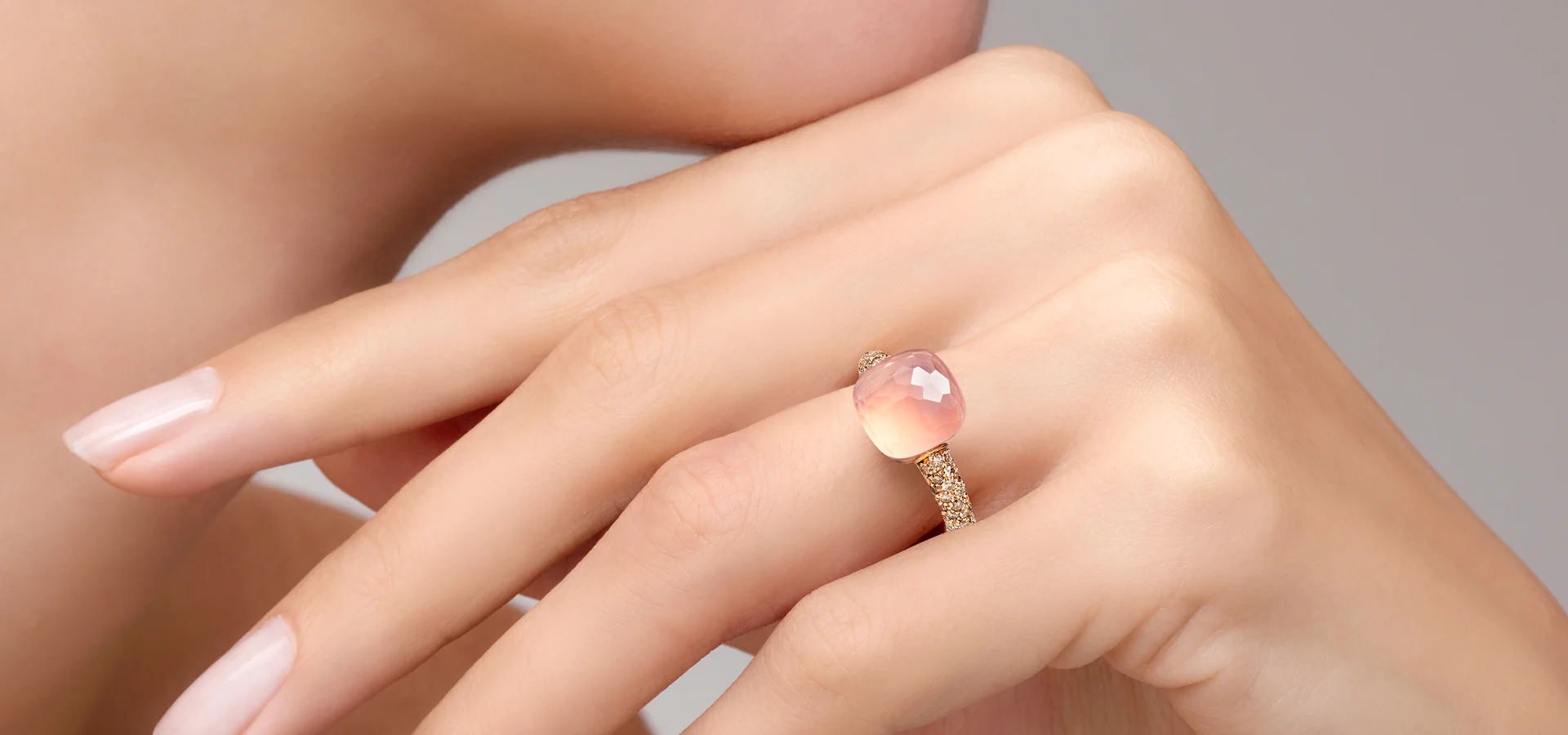 Bague nudo quarzo rosa classic - Image 4