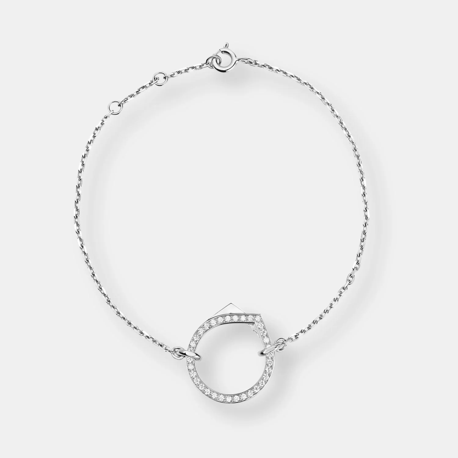 Bracelet antifer en or blanc pavé de diamants