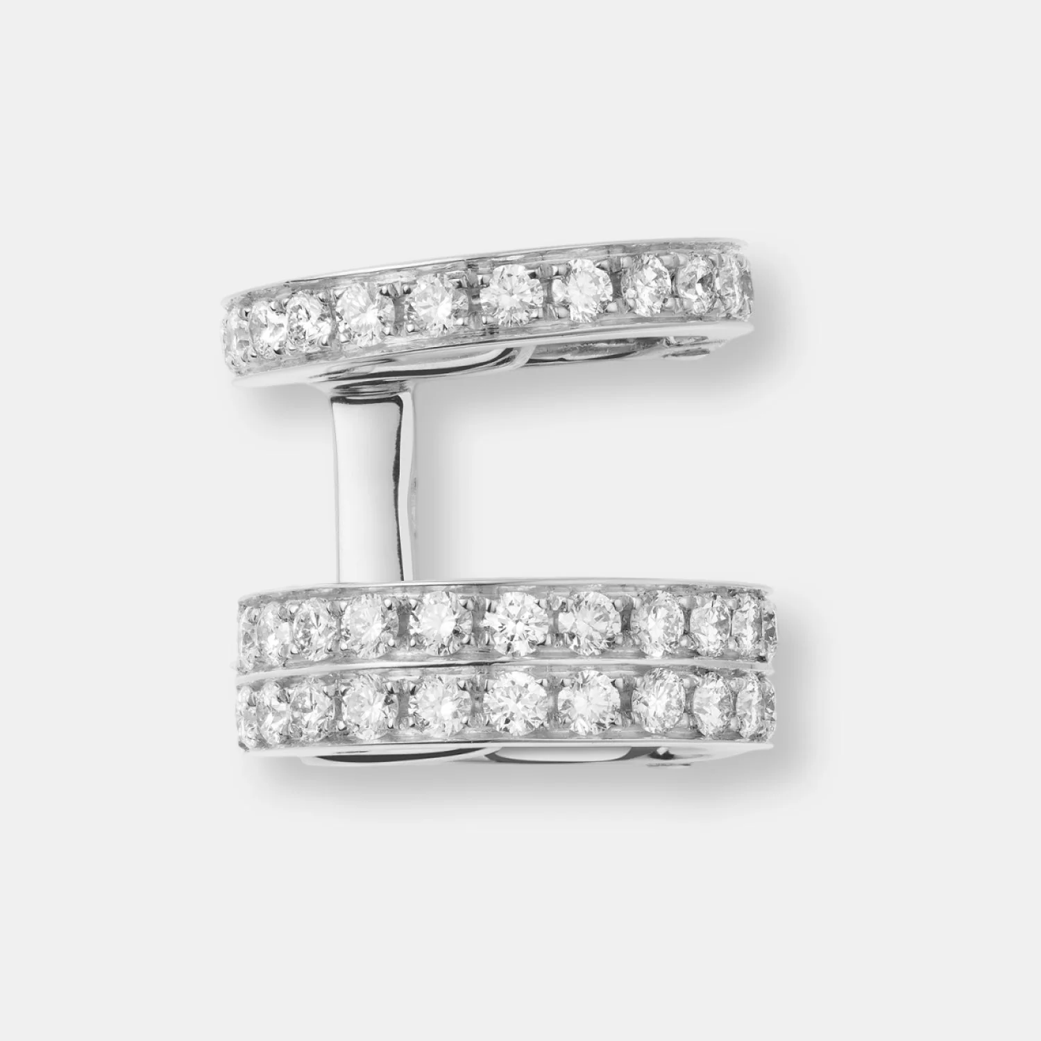 Clip d'oreille berbere 2 rangs en or blanc