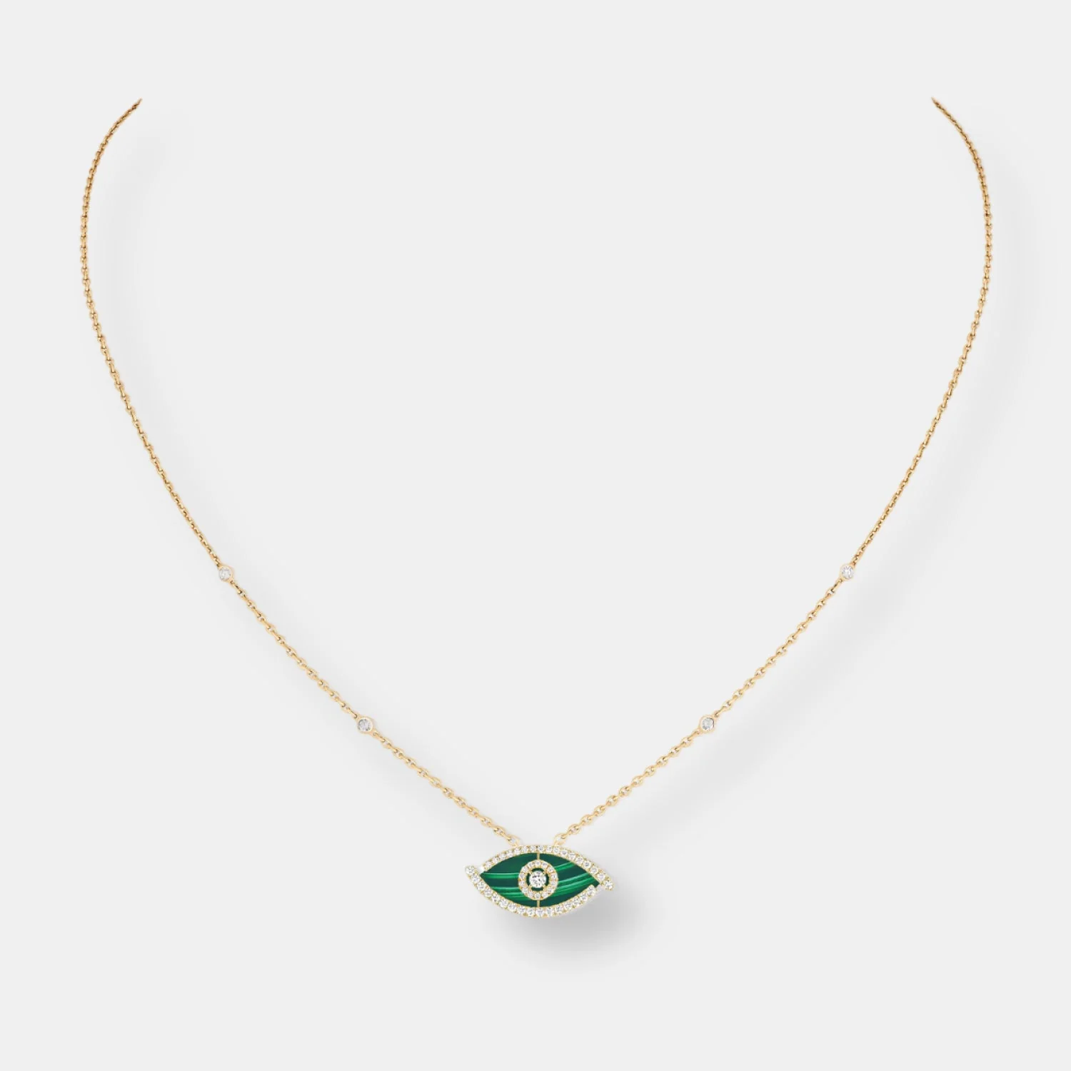 Collier lucky eye color malachite