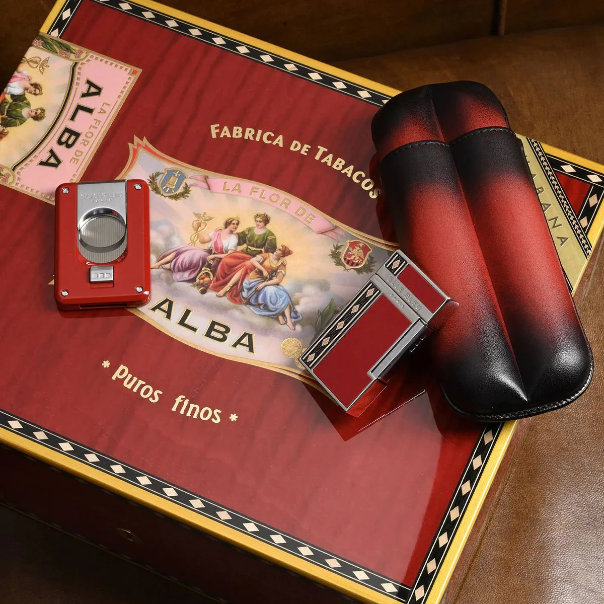 "diamond jetflame & marqueterie alba" - briquet de poche - Image 3