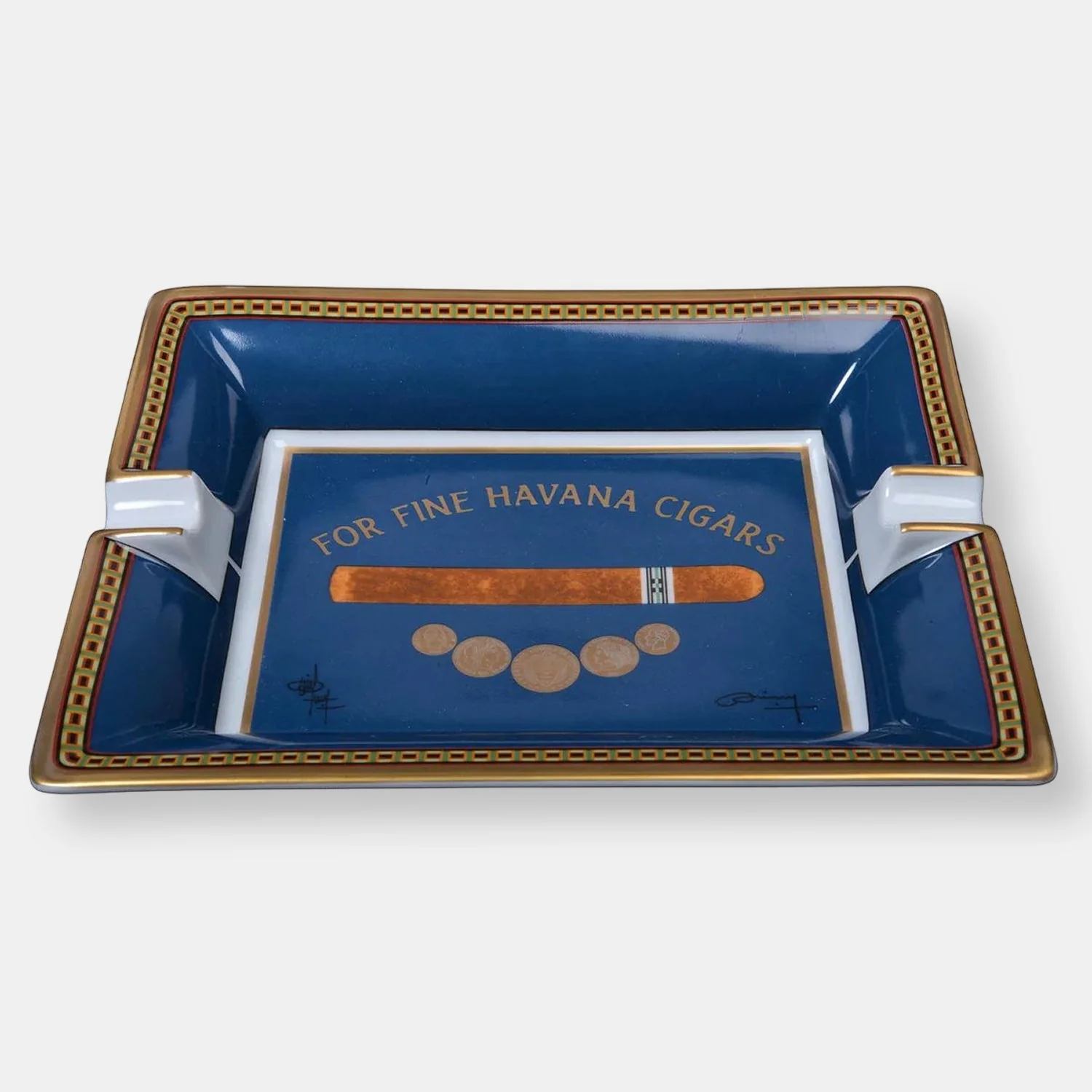 "medaille" - cendrier en porcelaine