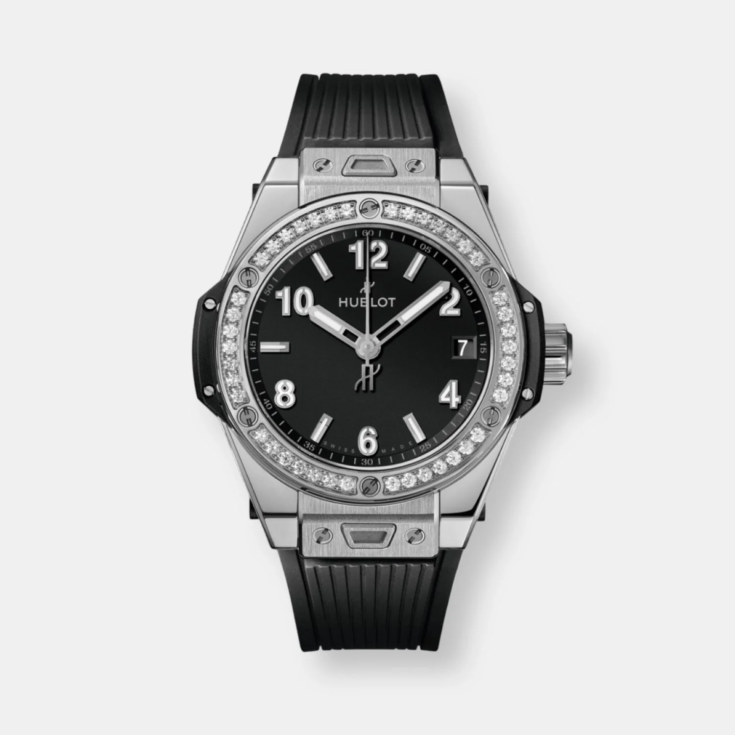 Montre big bang one click steel white diamonds