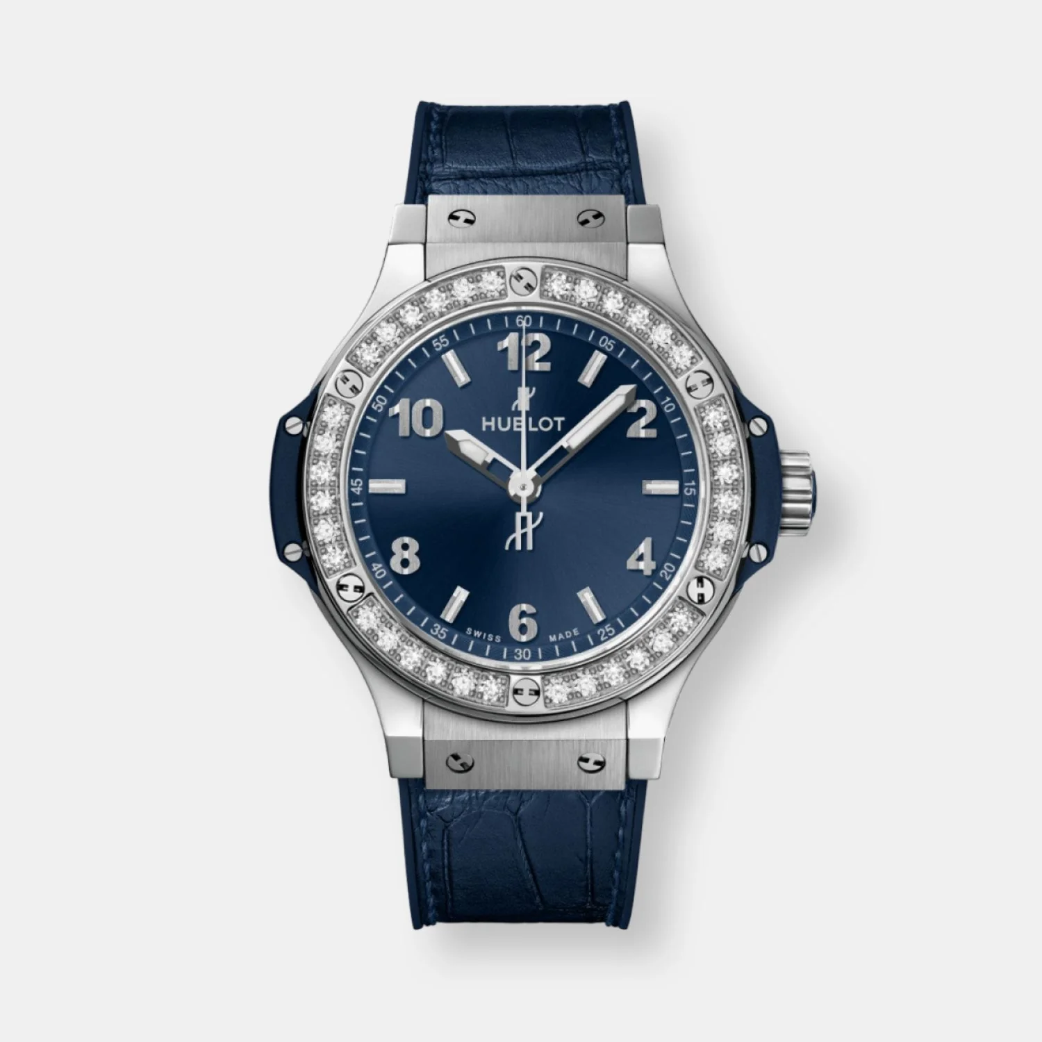Montre big bang steel blue diamonds
