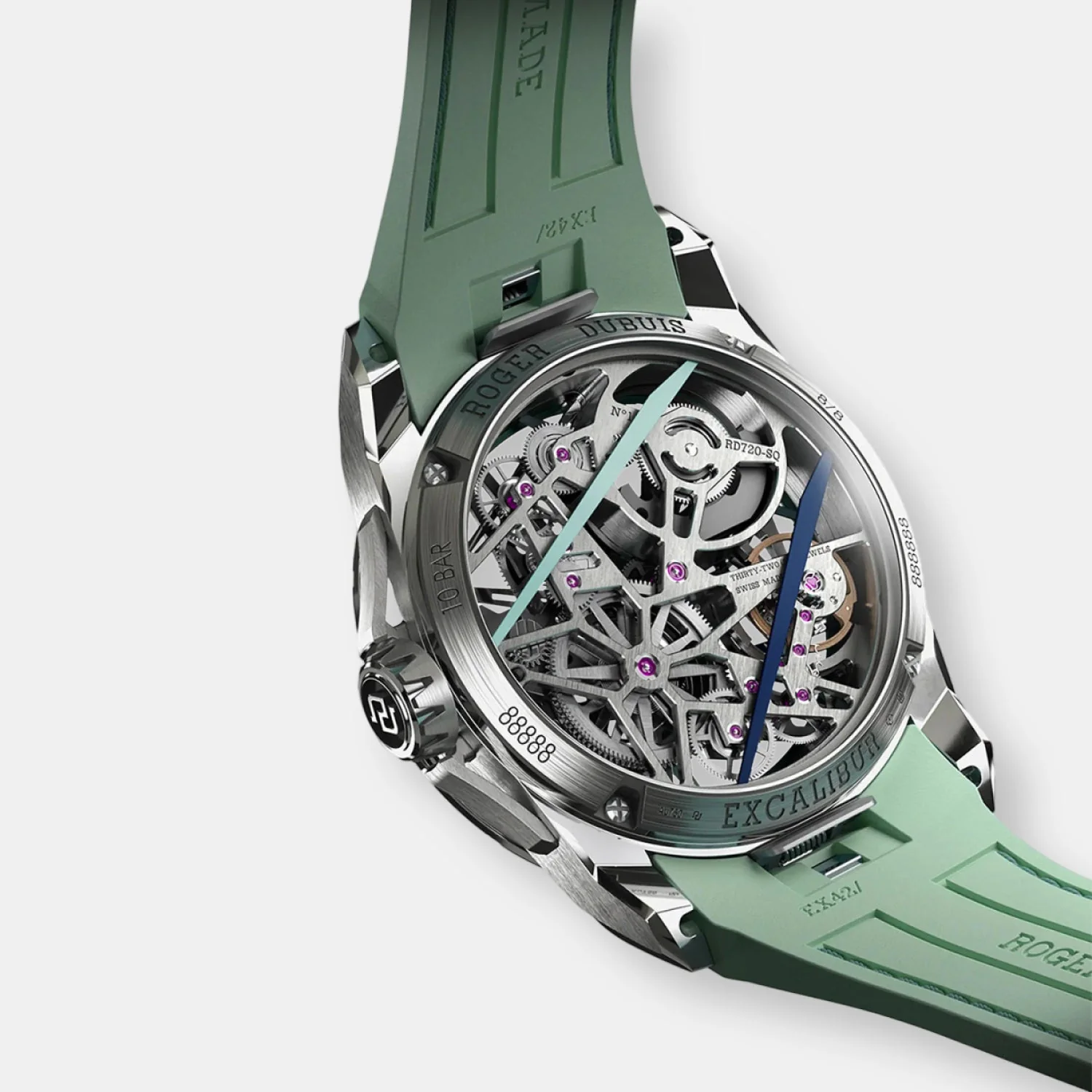 Montre excalibur blacklight mb or blanc 42mm - Image 4