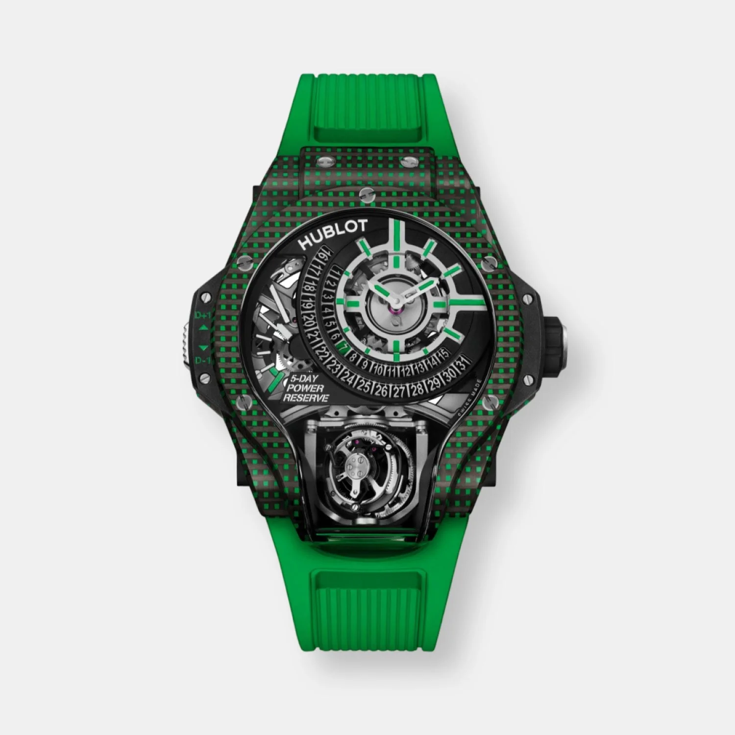 Montre mp-09 tourbillon bi-axis green 3d carbon