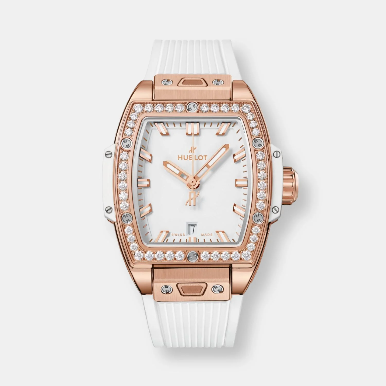 Montre spirit of big bang king gold white diamonds