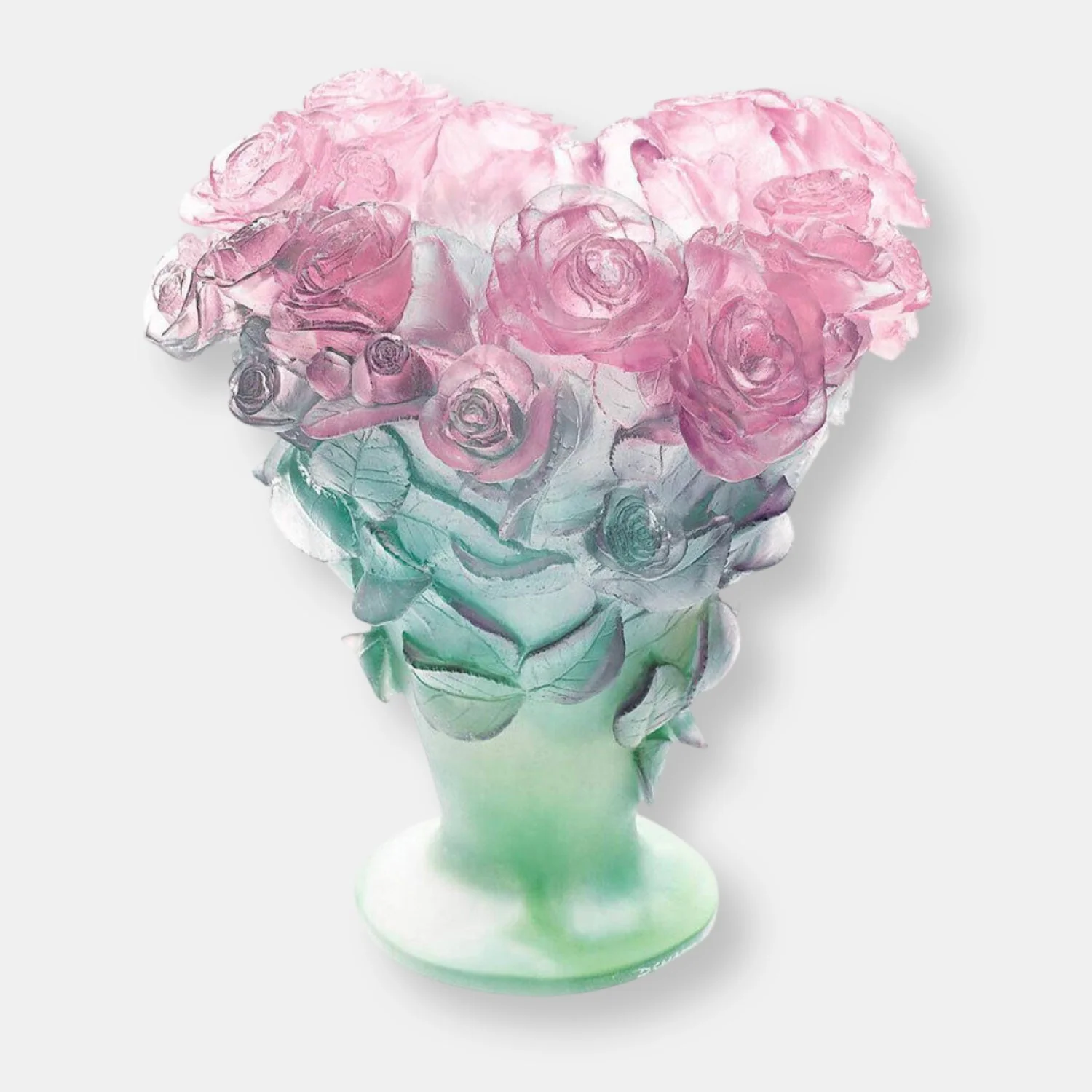 Vase vert et rose grand modele roses